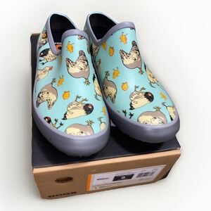 Bogs Women's Patch Clog Shoes Chickens Aqua 8 New